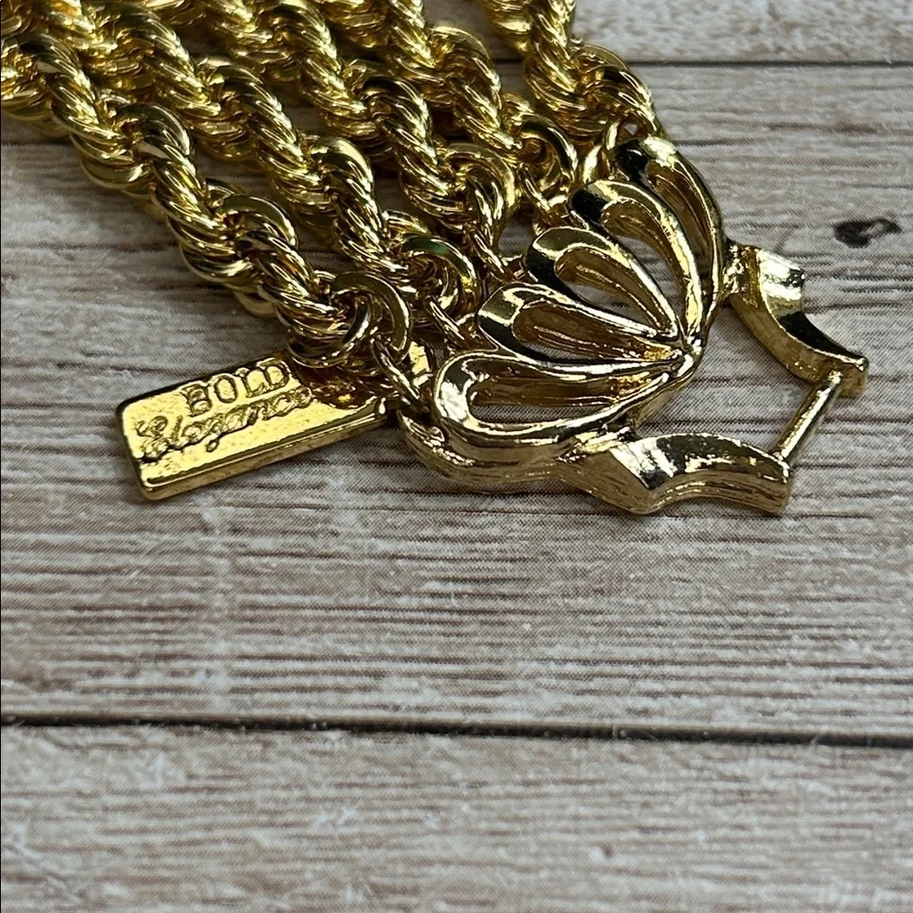 Bold Elegance Gold 5 Strand Rope Bracelet